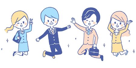 The company employee jumpsのイラスト素材