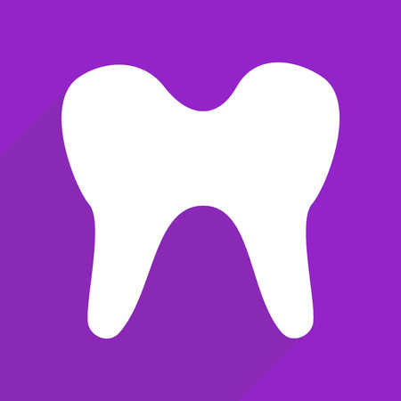 Flat vector icon with shadow and modern design toothのイラスト素材