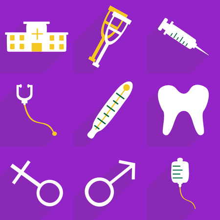 Flat vector icon with shadow and modern design icon set medicalのイラスト素材