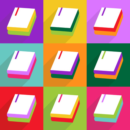 Flat vector icon with shadow and modern design booksのイラスト素材