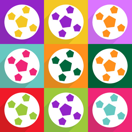 Flat vector icon with shadow and modern design soccer ballのイラスト素材