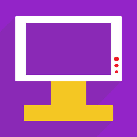 Flat vector icon with shadow and modern design TVのイラスト素材