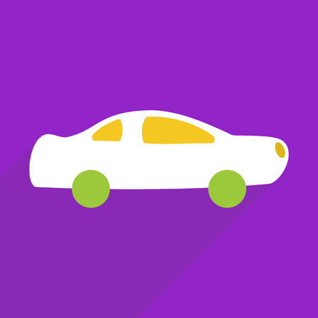 Flat vector icon with shadow and modern design carのイラスト素材