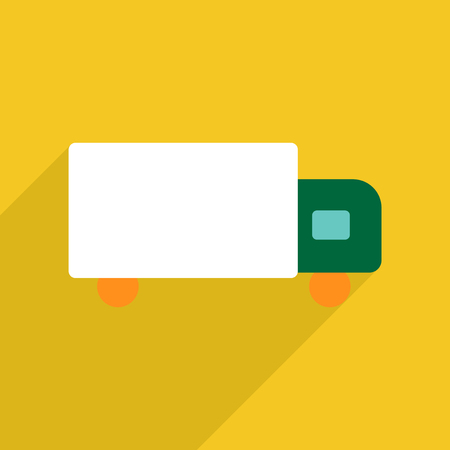 Flat vector icon with shadow and modern design truckのイラスト素材