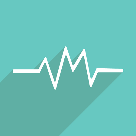 Flat vector icon with shadow and modern design cardiogramのイラスト素材