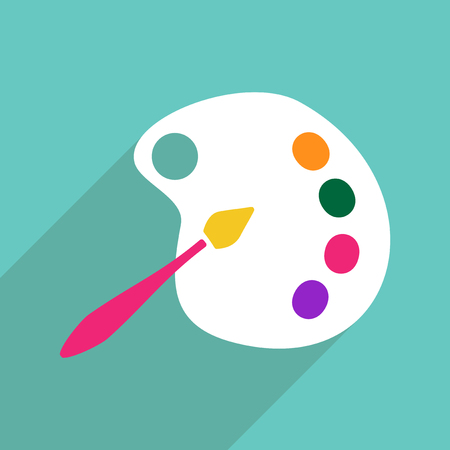 Flat vector icon with shadow and modern design palette of watercolorsのイラスト素材