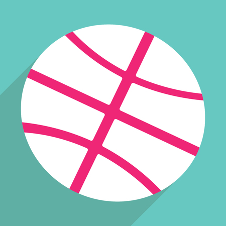 Flat vector icon with shadow and modern design basketball ballのイラスト素材