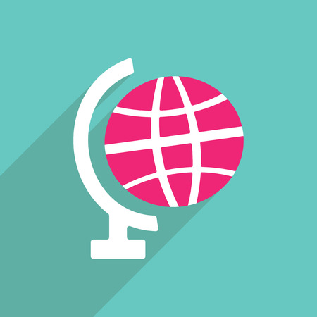 Flat vector icon with shadow and modern design world globeのイラスト素材