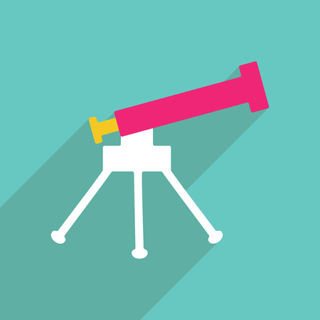 Flat vector icon with shadow and modern design Telescopeのイラスト素材