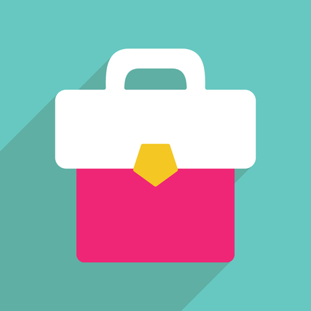 Flat vector icon with shadow and modern design briefcaseのイラスト素材