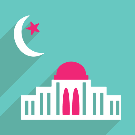 Flat vector icon with shadow and modern design Ramadan Kareemのイラスト素材