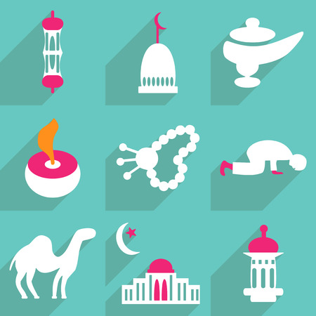 Flat vector icon with shadow and modern design icon set Ramadanのイラスト素材