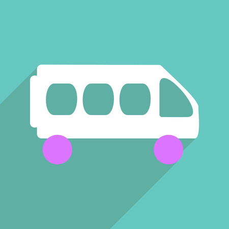 Flat vector icon with shadow and modern design busのイラスト素材