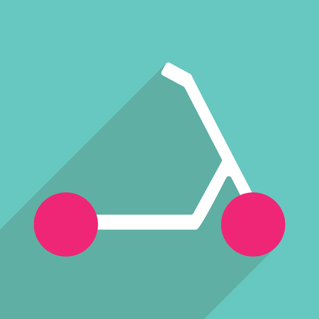 Flat vector icon with shadow and modern design Kick scooterのイラスト素材