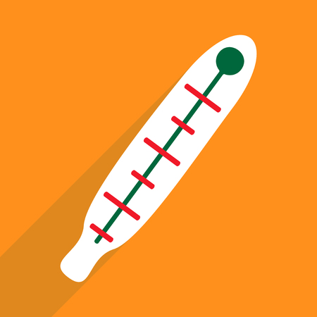 Flat vector icon with shadow and modern design thermometerのイラスト素材