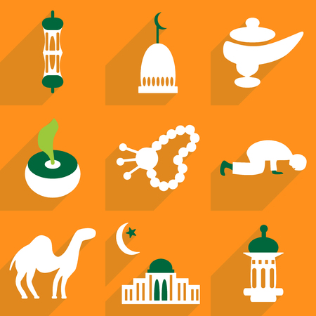 Flat vector icon with shadow and modern design icon set Ramadanのイラスト素材