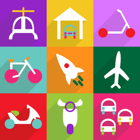 Flat vector icon with shadow and modern design icon set transportのイラスト素材