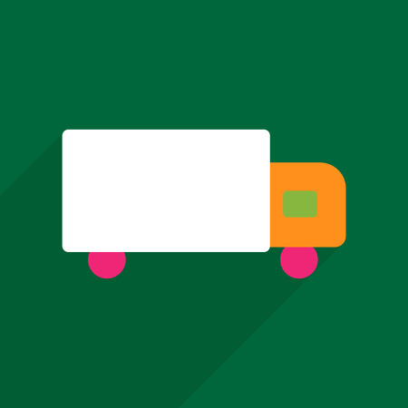 Flat vector icon with shadow and modern design truckのイラスト素材