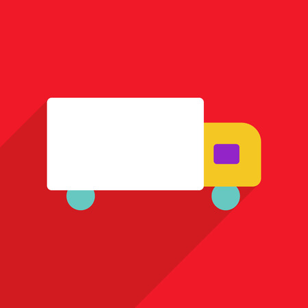 Flat vector icon with shadow and modern design truckのイラスト素材