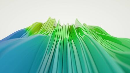 3d rendering of water slides or roller coaster with color glossy waves. Selective focus and depth of field with bokeh.の写真素材