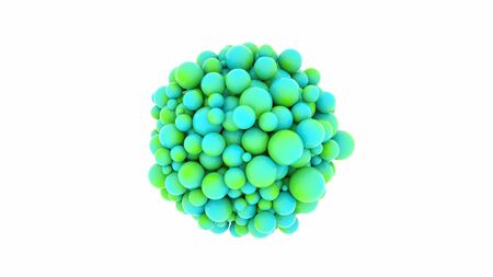 Biological model. Virus or bacterium sphere. Infection concept. 3d rendering. Isolated on white.