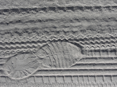            trails on the groundの写真素材