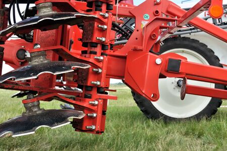 Cherkasy, Ukraine - May 18, 2018: Modern agricultural machinery exhibited at the  agricultural exhibition AGROSHOW in Cherkasy, Ukraineのeditorial素材