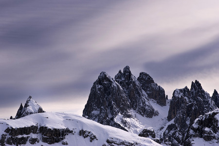 Snowy peaks of the italian alpsの写真素材