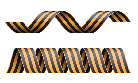 Vector striped St George ribbon isolated on white background. Symbol of victory day May 9.のイラスト素材