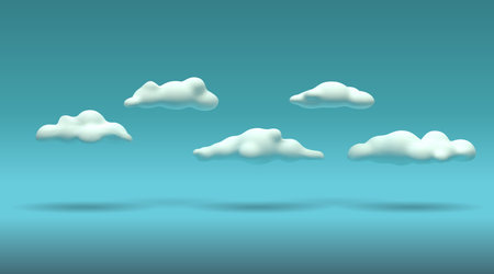 White clouds on a blue background. Vector illustration of a cloudy skyのイラスト素材