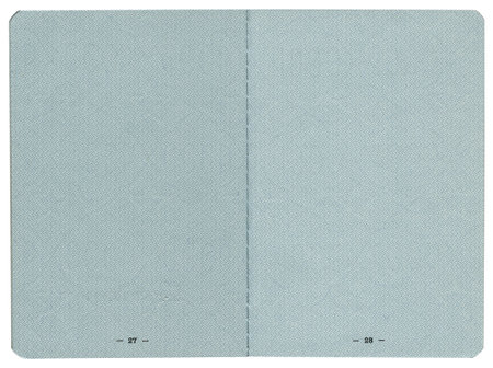 Blank passport pages on white