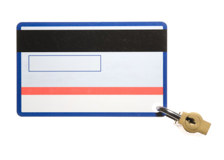 Safely locked credit card on white