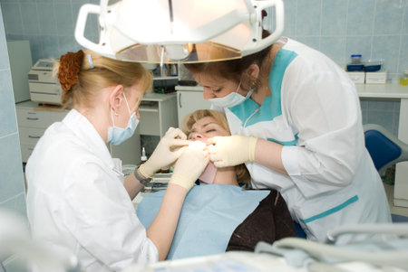 The dental surgery at the dentist officeの写真素材