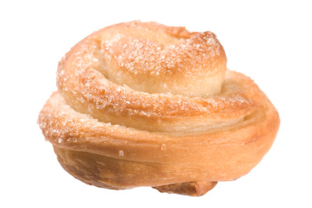 Sweet sugar bun on white