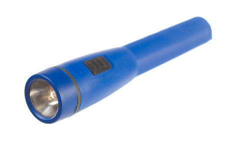 Portable electric torch on whiteの写真素材