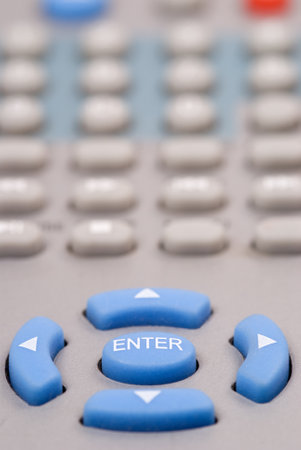 Enter and arrow buttons on a control panelの写真素材