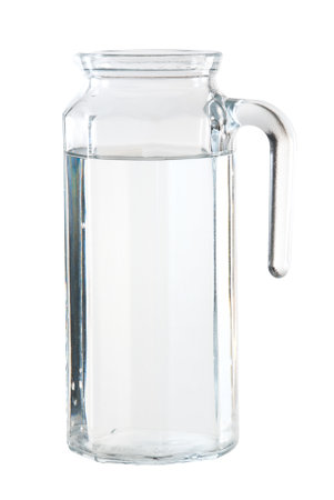 A single water bottle isolated on whiteの写真素材