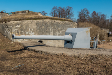 The object of cultural heritage - battery Demidov and 152 mm. guns.の写真素材