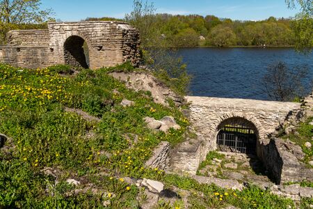 Russia. Leningrad region. Ancient historical old Ladoga fortress in the village of Staraya Ladoga, Volkhovsky district.の写真素材