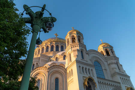 Summer views of St. Nicholas Sea Cathedral in the morning at dawnのeditorial素材