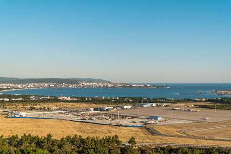 The view of the airport of Gelendzhik from a height of bird flight.のeditorial素材