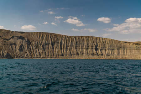 The Crimean Peninsula. July 21, 2021. Picturesque view of the coastline of Cape Meganom from the Black Sea.の写真素材