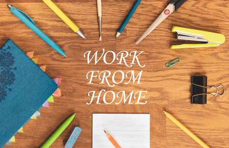 Work from home. Home office. Social distancing concepts on covid-19 outbreak situation. Safety and health. Remote work. Government policy solution.の写真素材