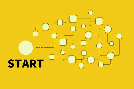Illustration of a concept of start-up with connected lines and dotsのイラスト素材