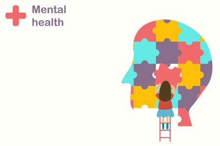 mental health concept. mental health. Vector illustration in flat styleのイラスト素材