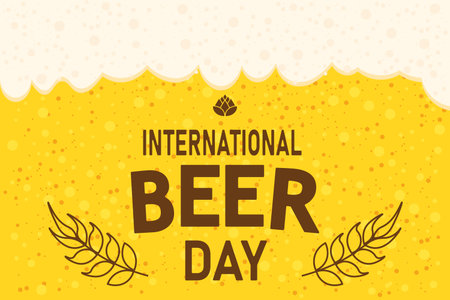 International Beer Day Vector Illustration. Suitable for greeting card, poster and banner.のイラスト素材