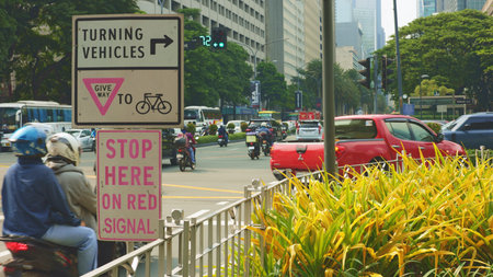 Urban traffic congestion, busy city streets and intersections, densely packed streets filled with...