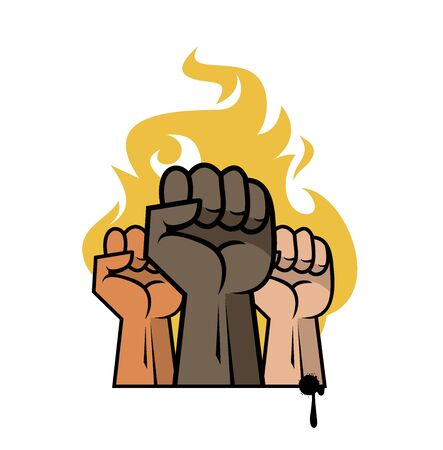 protest riot emblem against violence vector illustrationのイラスト素材