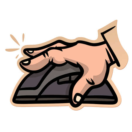 hand on mouse vector illustrationのイラスト素材
