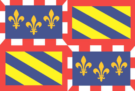 Flag of the French region Burgundy vector illustrationのイラスト素材